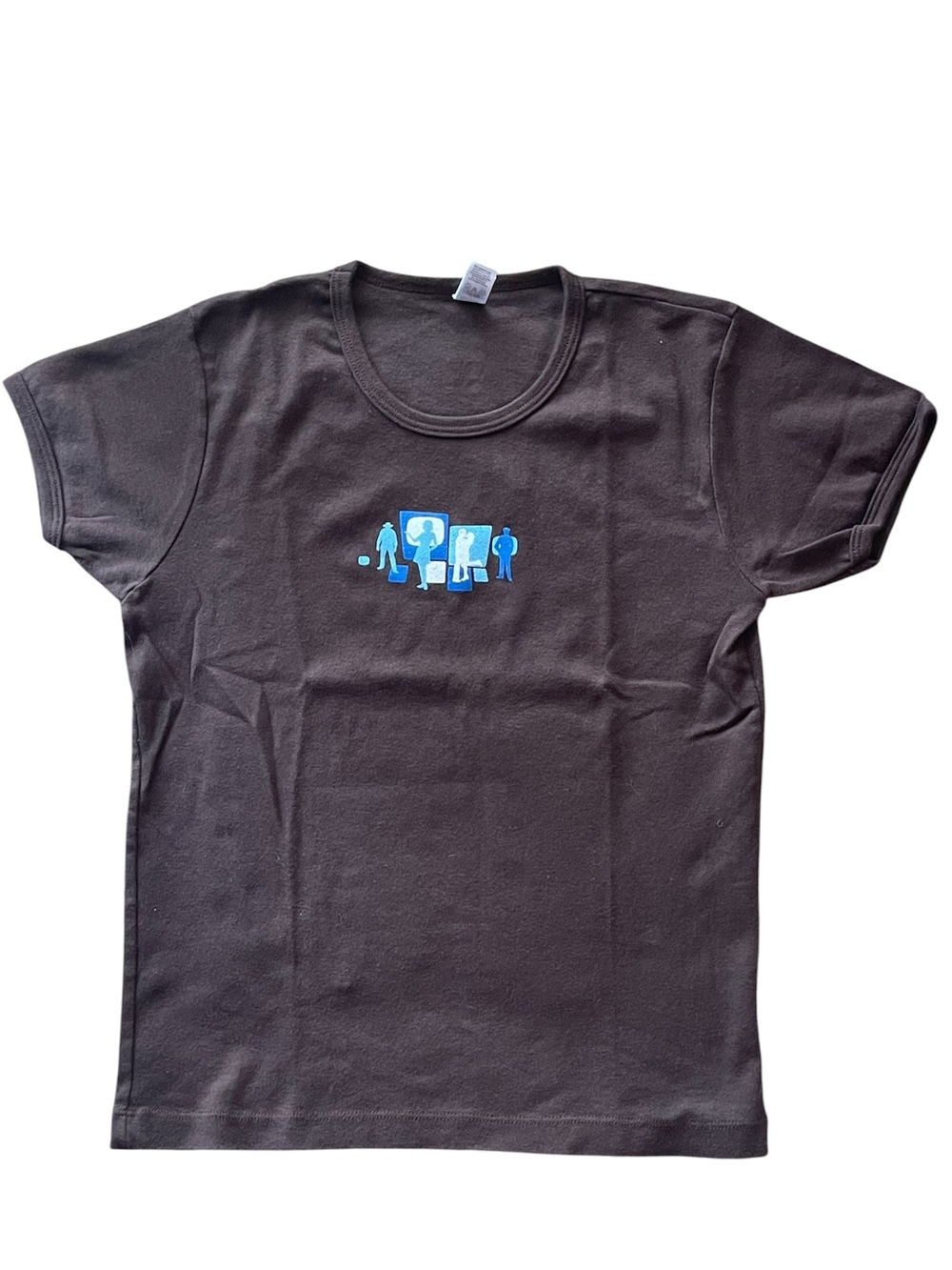 American Apparel TV Land Promo Baby Tee Brown shirt Sz L